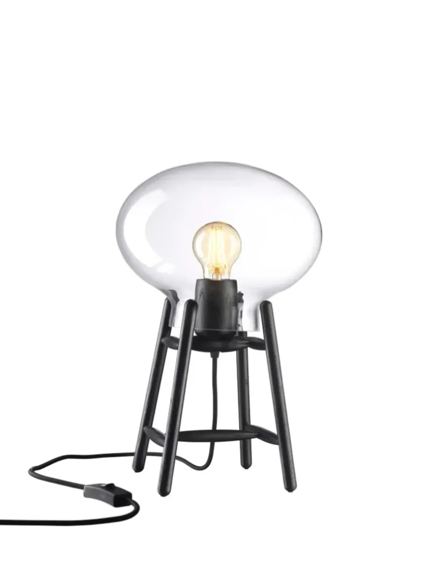 U4 Hiti Bordlampe, klart glas/sort eg fra FDB Møbler