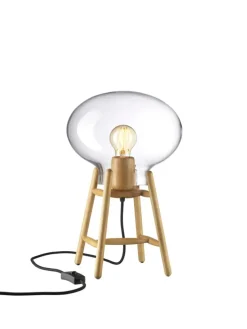 U4 Hiti Bordlampe, klart glas/sort eg fra FDB Møbler