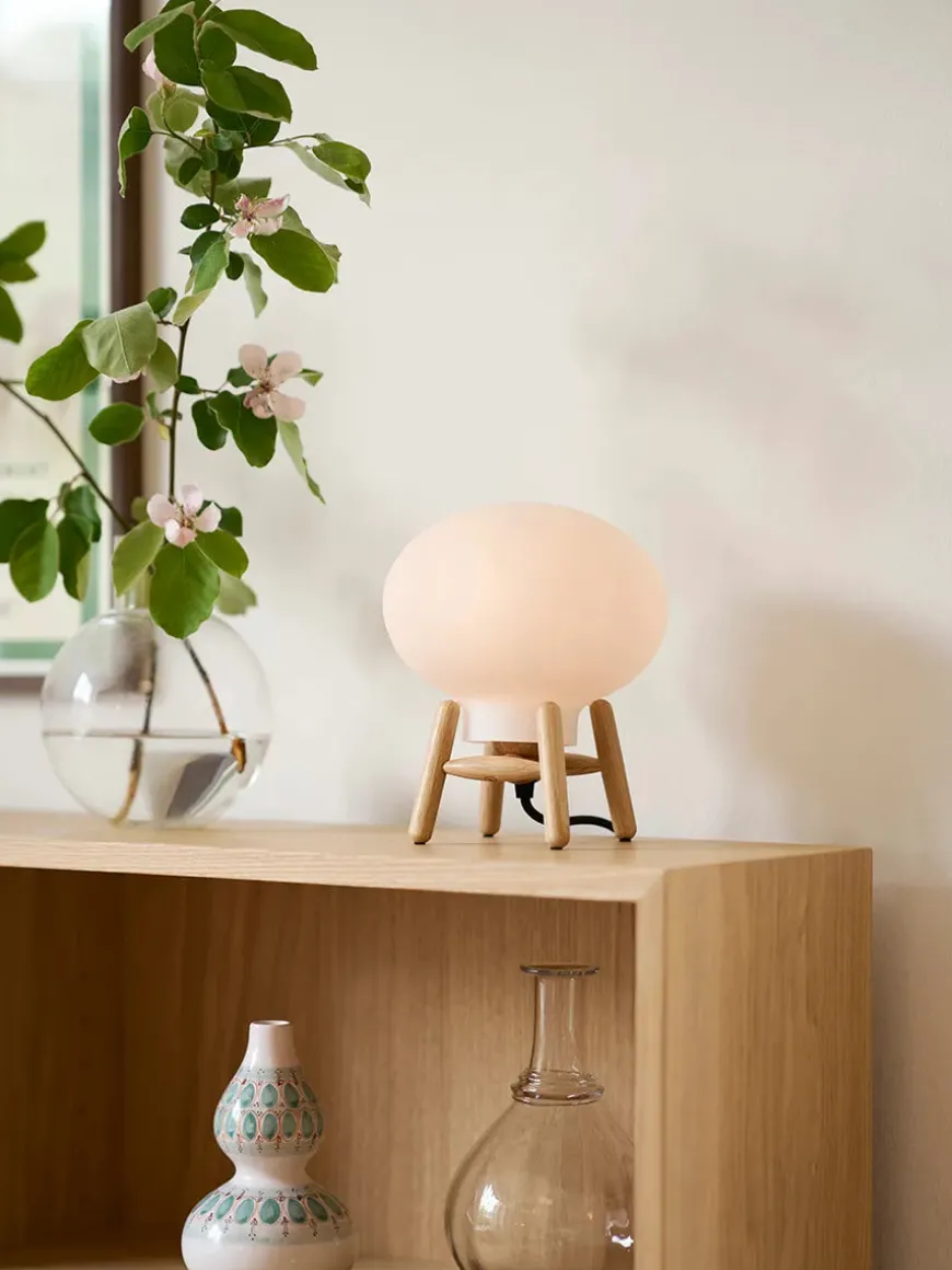 U6 Mini Hiti Bordlampe, klart glas/eg fra FDB Møbler