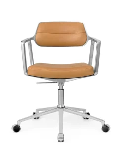 VIPP453 Swivel+ Chair m/hjul, bosco grøn læder fra Vipp
