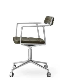 VIPP452 Swivel Chair m/hjul, bosco grøn læder fra Vipp