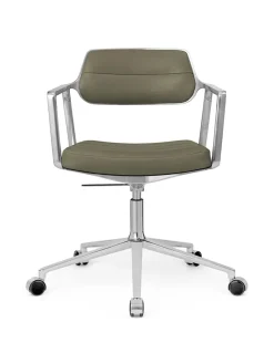 VIPP453 Swivel+ Chair m/hjul, sort læder fra Vipp