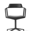 VIPP452 Swivel Chair m/sort stel, sort læder fra Vipp