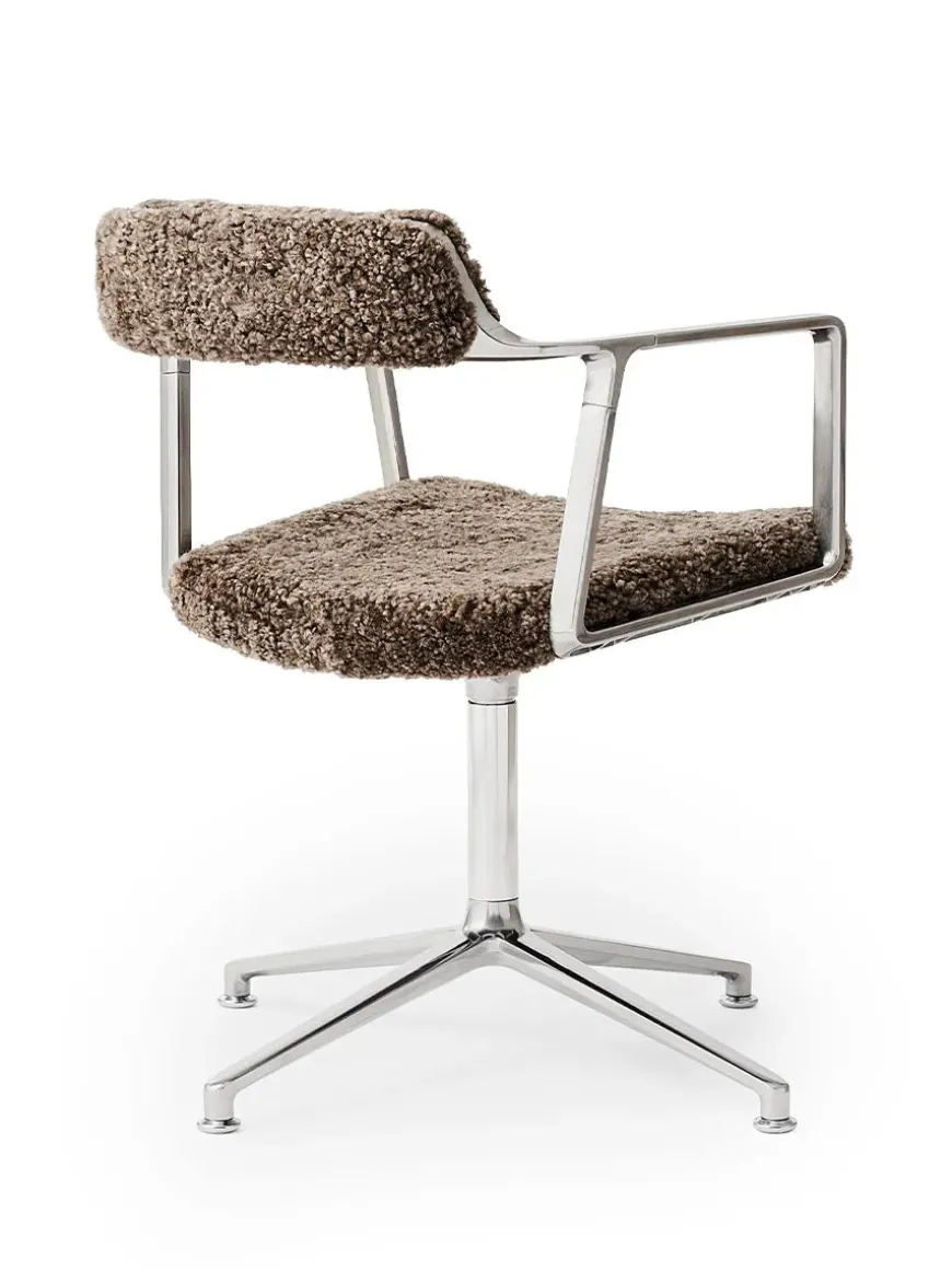 VIPP452 Swivel Chair m/sort stel, sort læder fra Vipp