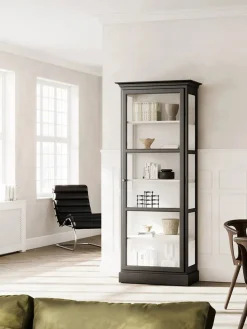 Vitrineskab Classic V1, lys grå fra Lindebjerg Design
