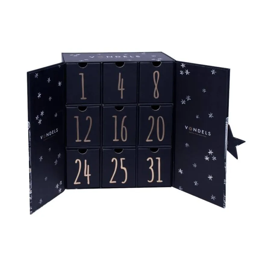 Vondels Adventskalender – Sæt med 9 julekugler