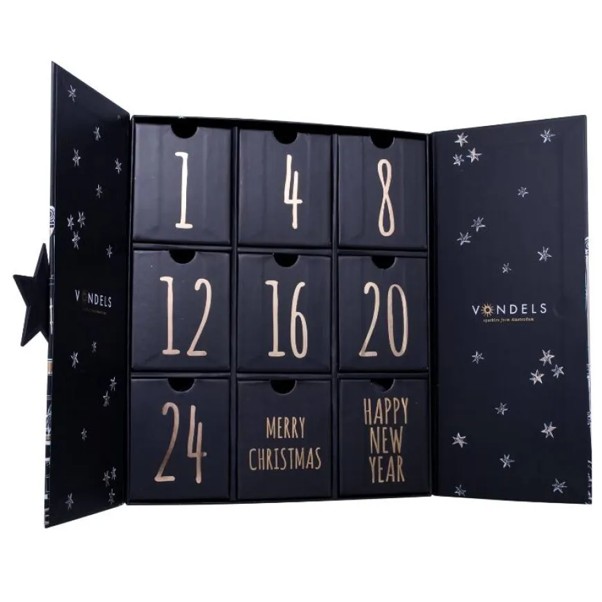 Vondels Adventskalender – Sæt med 9 julekugler