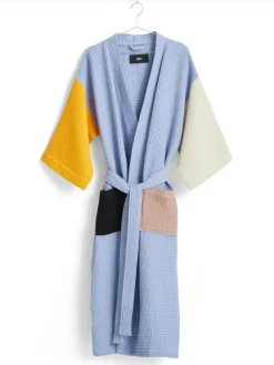 Waffle Badekåbe, dusty blue multi fra Hay