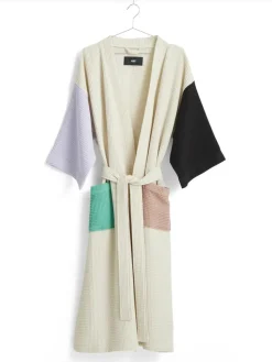 Waffle Badekåbe, dusty blue multi fra Hay