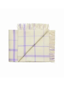 Warp & Weft Plaid, raw white/lilac fra Silkeborg Uldspinderi