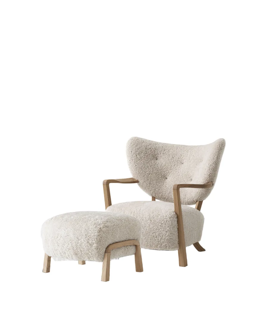 Wulff lænestol inkl. skammel, - Hallingdal 376 fra &Tradition