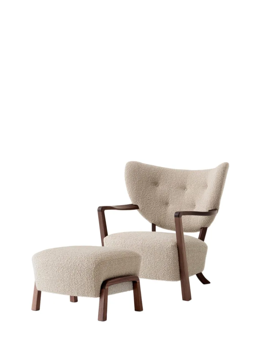 Wulff lænestol inkl. skammel- Karakorum 003 fra &Tradition