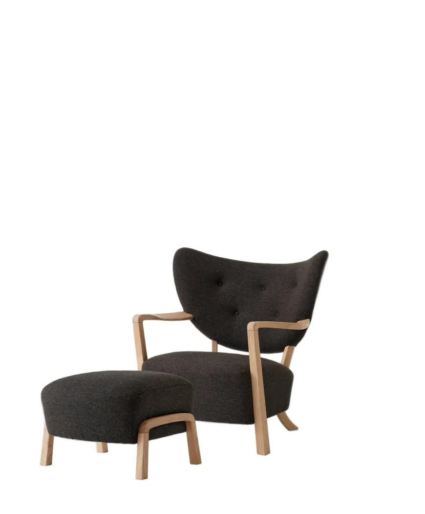 Wulff lænestol inkl. skammel- Karakorum 003 fra &Tradition