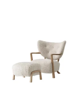 Wulff lænestol inkl. skammel - Sheepskin Honey fra &Tradition