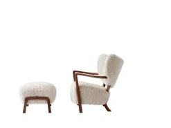 Wulff lænestol inkl. skammel - Sheepskin Honey fra &Tradition