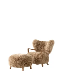 Wulff lænestol inkl. skammel - Sheepskin Honey fra &Tradition