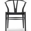 Y-stol CH24 Soft Anthracite Grey med sort flet af Hans J. Wegner