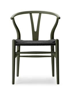 Y-stol CH24 Soft Anthracite Grey med sort flet af Hans J. Wegner