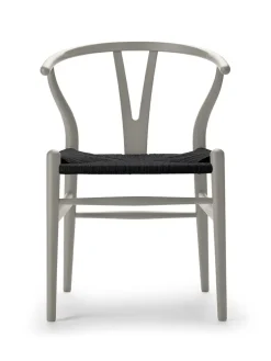Y-stol CH24 Soft Anthracite Grey med sort flet af Hans J. Wegner