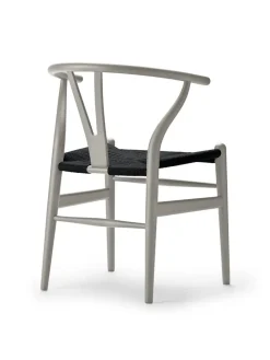 Y-stol CH24 Soft Anthracite Grey med sort flet af Hans J. Wegner