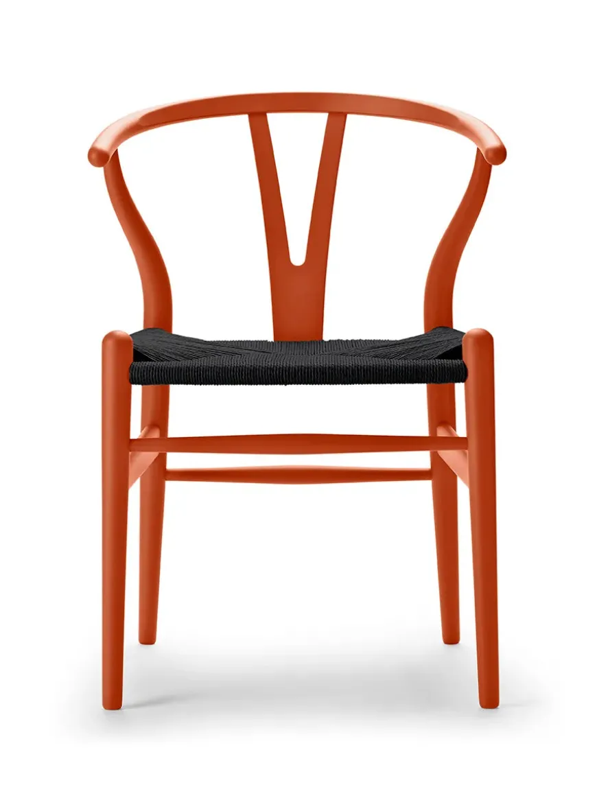 Y-stol CH24 Soft Black med sort flet af Hans J. Wegner