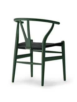 Y-stol CH24 Soft Silver Grey med sort flet af Hans J. Wegner
