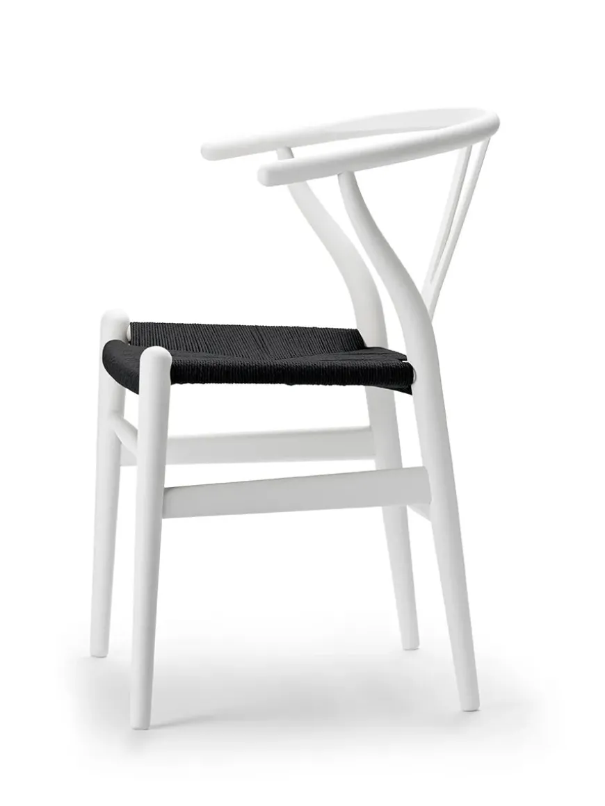 Y-stol CH24 Soft Slate med sort flet af Hans J. Wegner
