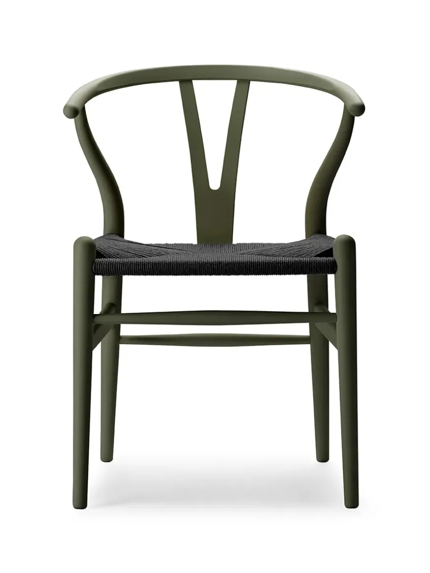 Y-stol CH24 Soft Slate med sort flet af Hans J. Wegner